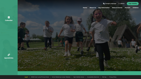 Screenshot of the Green Lanes School Association website