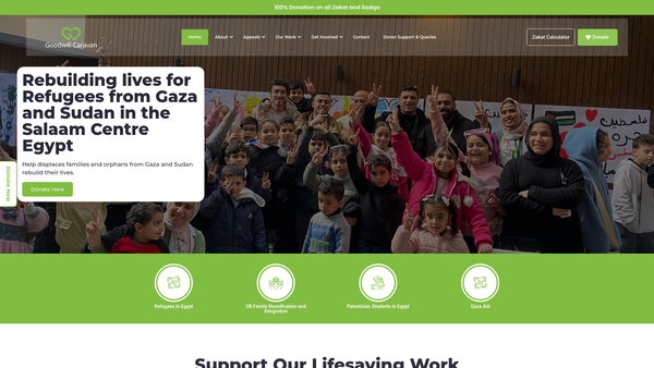 Screenshot of the Goodwill Caravan website