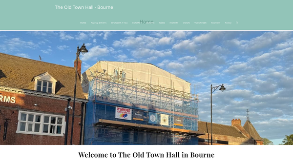 Screenshot of the Bourne Town Hall Trust website