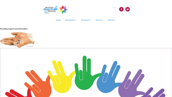 Screenshot of the British Dupuytren's Society website