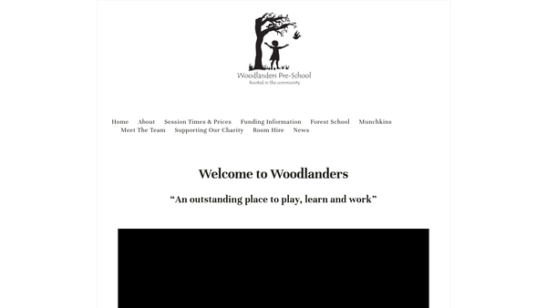 Screenshot of the Woodlanders website