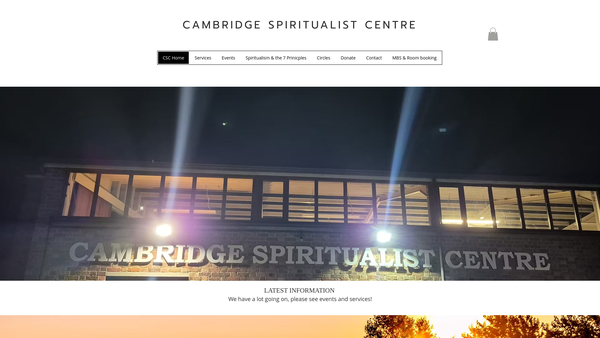 Screenshot of the Cambridge Spiritualist Centre website