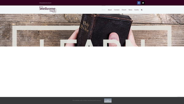 Screenshot of the Wellcome Church website