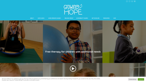 Screenshot of the Growing Hope website