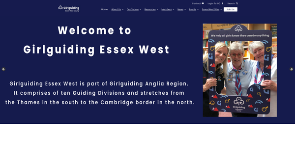 Screenshot of the Girlguiding Essex West website