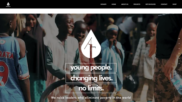 Screenshot of the Wellwater website