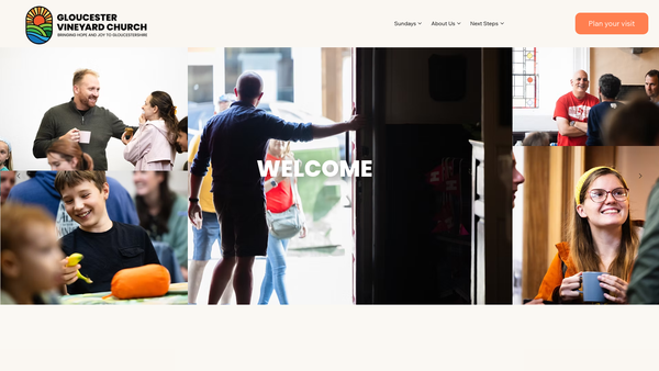 Screenshot of the Gloucester Vineyard Church website