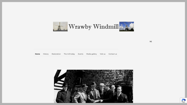 Screenshot of the Wrawby Windmill Society website