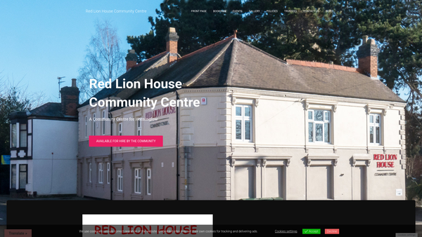 Screenshot of the Red Lion House Charity website