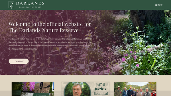 Screenshot of the The Darlands Conservation Trust website