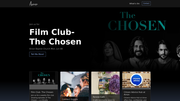 Screenshot of the Ainon Baptist Church website