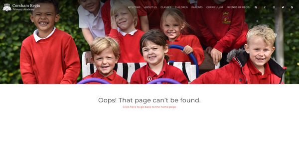 Screenshot of the Friends Of Regis website