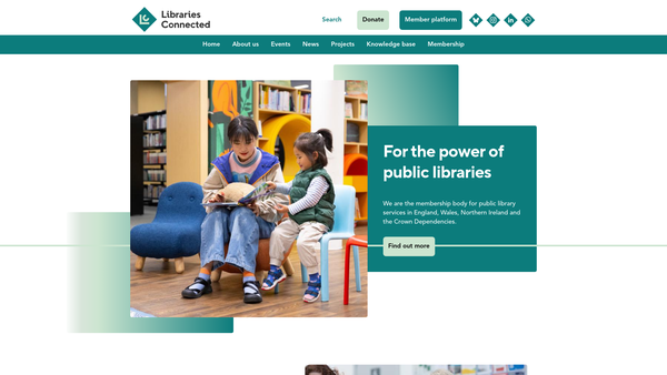 Screenshot of the Libraries Connected website