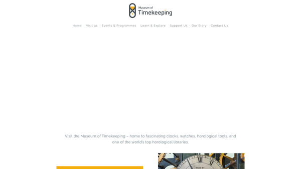 Screenshot of the Museum Of Timekeeping website