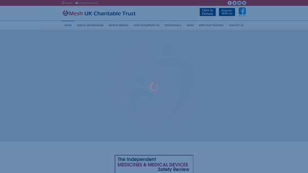 Screenshot of the Mesh UK Charitable Trust website