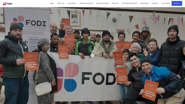 Screenshot of the Friends Of The Drop-In For Asylum Seekers And Refugees website