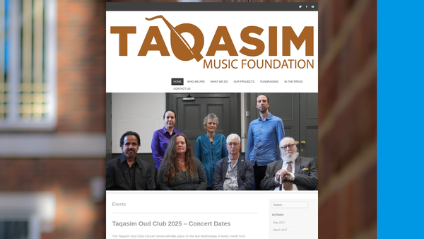 Screenshot of the Taqasim Music Foundation website