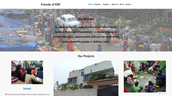 Screenshot of the Friends Of Kolkata Bhalobashi Foundation (Kbf) website