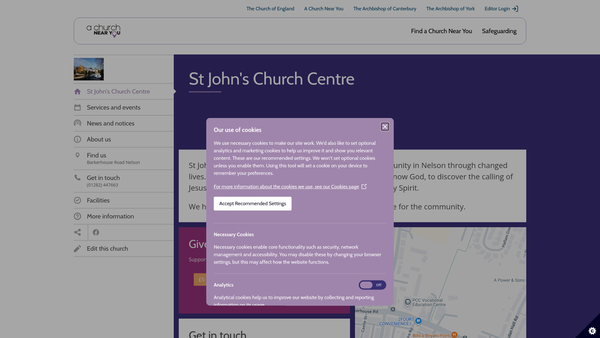 Screenshot of the The Parochial Church Council Of The Ecclesiastical Parish Of Great Marsden St John The Evangelist With Nelson St Philip website