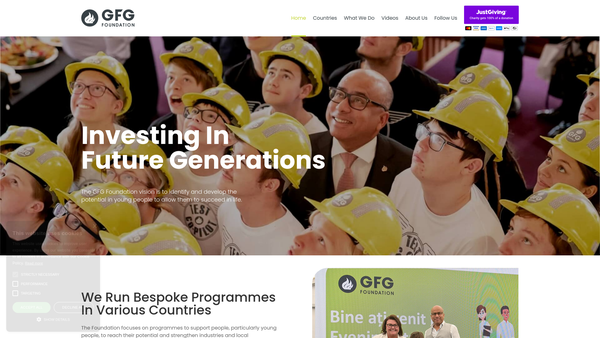 Screenshot of the Gfg Foundation website