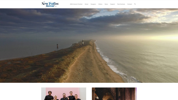 Screenshot of the New Paths Music Limited website