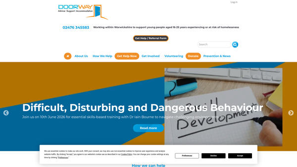 Screenshot of the Doorway website