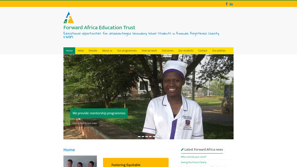 Screenshot of the Forward Africa Education Trust website