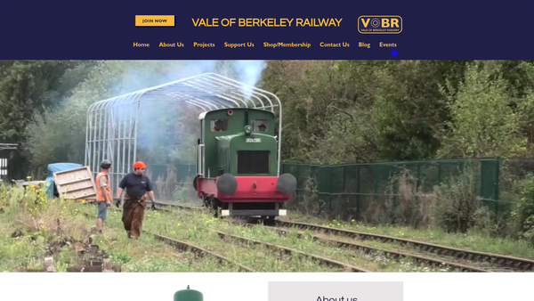 Screenshot of the Vale Of Berkeley Railway Charitable Trust website