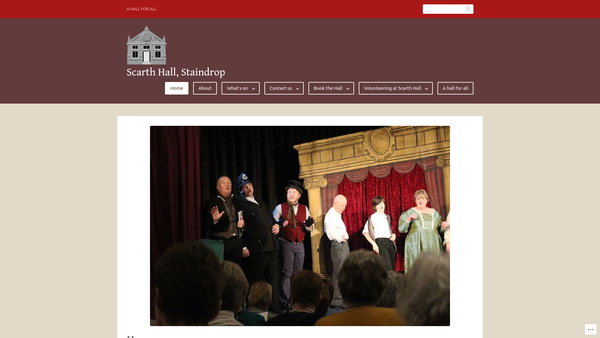 Screenshot of the Scarth Memorial Hall website