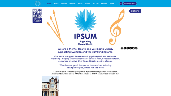 Screenshot of the Ipsum website