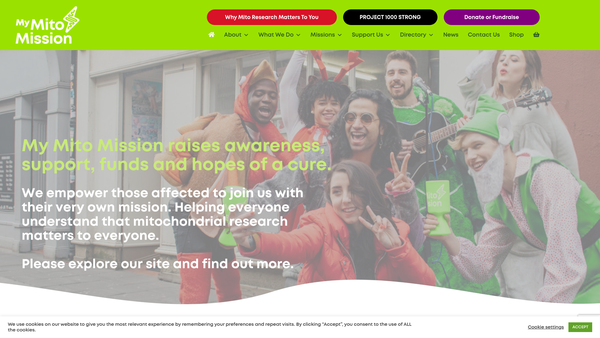 Screenshot of the My Mito Mission website