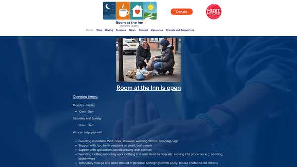 Screenshot of the Room at the Inn website