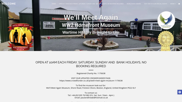 Screenshot of the We'll Meet Again Museum website