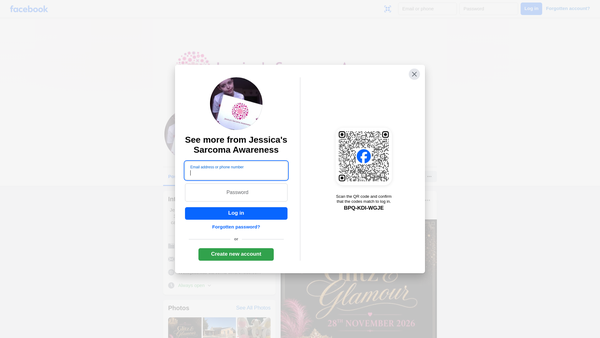 Screenshot of the Jessica's Sarcoma Awareness website