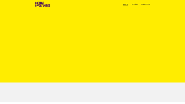 Screenshot of the Creative Opportunities website