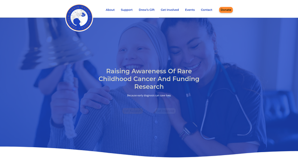 Screenshot of the The Drew Barker-Wright Charity website