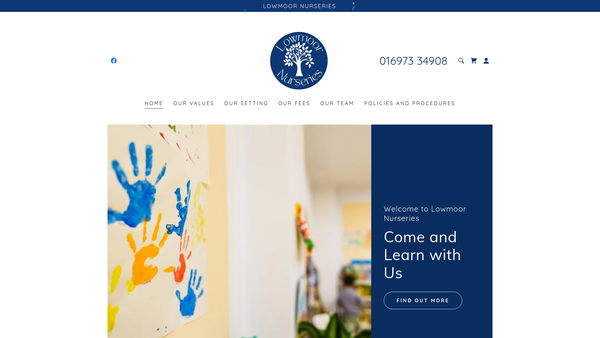 Screenshot of the Low Moor Pre School website