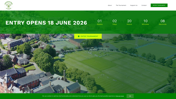 Screenshot of the Framlingham Tennis Tournament website