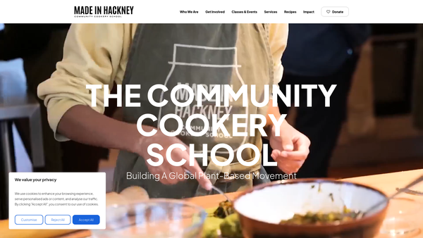Screenshot of the Made In Hackney website