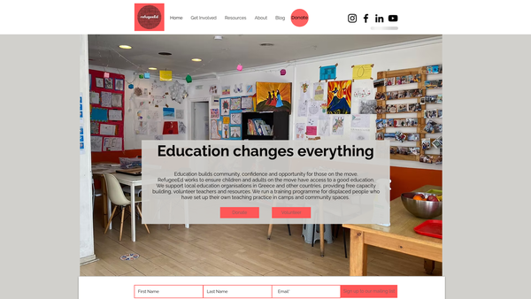 Screenshot of the Refugeeed website