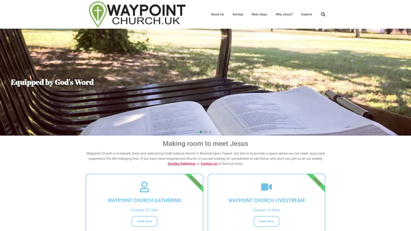 Screenshot of the Waypoint Church website