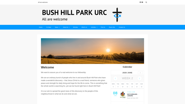 Screenshot of the Bush Hill Park United Reformed Church website