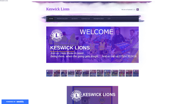 Screenshot of the Keswick Lions Club CIO website