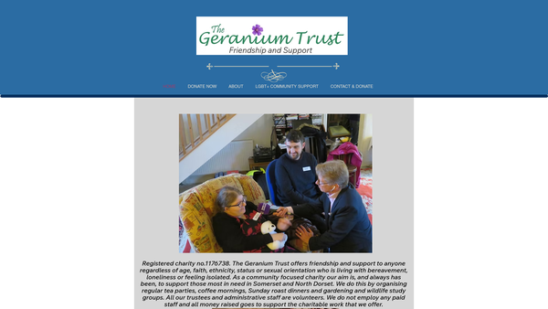 Screenshot of the Geranium Trust website