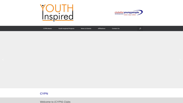 Screenshot of the Clubs For Young People Northamptonshire website