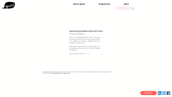 Screenshot of the Ignite Futures Ltd website