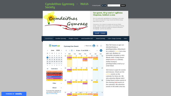 Screenshot of the Ffrindiau'r Gymraeg Cylch Cas-Gwent website