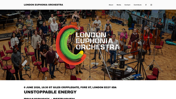 Screenshot of the London Euphonia Orchestra website