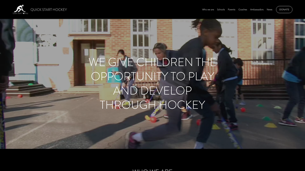Screenshot of the Quick Start Hockey website