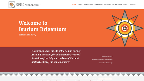 Screenshot of the The Friends Of Roman Aldborough website